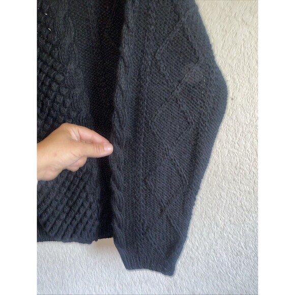 Vintage Cambridge Spirit Wool Fisherman Cable  Knit Cardigan Sweater Button M - Picture 9 of 12